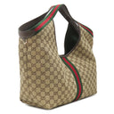グッチ GUCCI ラージ トートバッグ 659980 ベージュ×ブラウン キャンバス レザー トートバッグ シャンパンゴールド金具 GGキャンバス