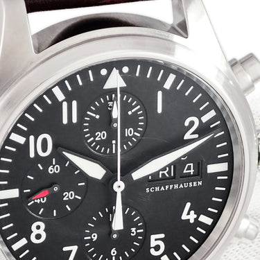 腕時計 IWC IWC パイロットウォッチ クロノグラフ IW371701 自動巻き メンズ ブラック デイデイト スモールセコンド