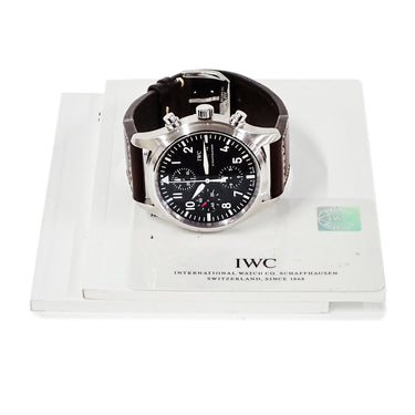 腕時計 IWC IWC パイロットウォッチ クロノグラフ IW371701 自動巻き メンズ ブラック デイデイト スモールセコンド