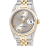 腕時計 ロレックス ROLEX デイトジャスト 36 16203 Y番 自動巻き メンズ Y番 K18YGxSS コンビ グレー サンレイ ローマン
