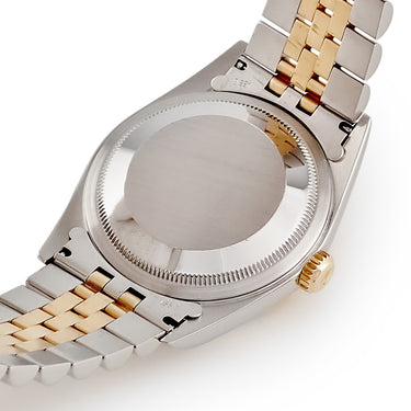 腕時計 ロレックス ROLEX デイトジャスト 36 16203 Y番 自動巻き メンズ Y番 K18YGxSS コンビ グレー サンレイ ローマン