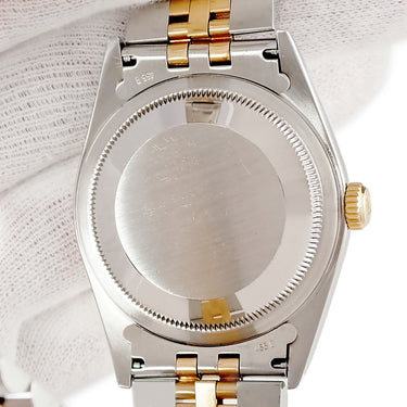 腕時計 ロレックス ROLEX デイトジャスト 36 16203 Y番 自動巻き メンズ Y番 K18YGxSS コンビ グレー サンレイ ローマン