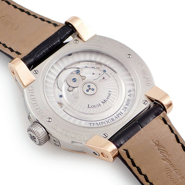 腕時計 ルイ・モネ LOUIS MOINET テンポグラフ LM-13.40.50 自動巻き メンズ K18RG×SS×チタン レトログラード ギョーシェ 黒 限定