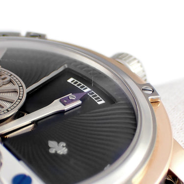 腕時計 ルイ・モネ LOUIS MOINET テンポグラフ LM-13.40.50 自動巻き メンズ K18RG×SS×チタン レトログラード ギョーシェ 黒 限定