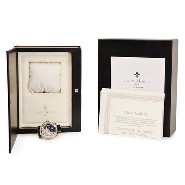腕時計 ルイ・モネ LOUIS MOINET テンポグラフ LM-13.40.50 自動巻き メンズ K18RG×SS×チタン レトログラード ギョーシェ 黒 限定