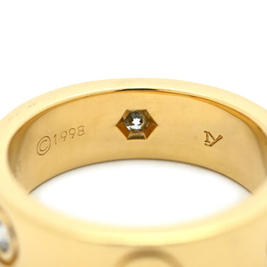 カルティエ Cartier ラブリング ハーフダイヤ B4032400 イエローゴールド K18YG ダイヤモンド #49(JP9) リング 指輪 クラシックモデル LOVE Ring 750 18K 3粒 3石 9号