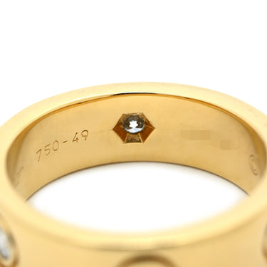 カルティエ Cartier ラブリング ハーフダイヤ B4032400 イエローゴールド K18YG ダイヤモンド #49(JP9) リング 指輪 クラシックモデル LOVE Ring 750 18K 3粒 3石 9号