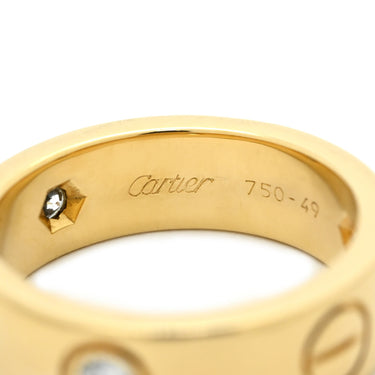 カルティエ Cartier ラブリング ハーフダイヤ B4032400 イエローゴールド K18YG ダイヤモンド #49(JP9) リング 指輪 クラシックモデル LOVE Ring 750 18K 3粒 3石 9号