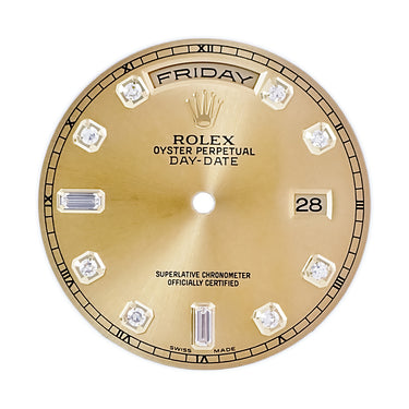 ロレックス ROLEX 純正 デイデイト 118238A用 ダイアル シャンパンゴールド ステンレススチール 純正ダイヤモンド 腕時計パーツ ダイヤインデックス 3針 文字盤 カレンダーディスク シャンパンゴールド