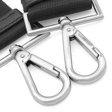 プラダ PRADA ショルダーストラップ 132cm ブラック ナイロン レザー ショルダーストラップ シルバー金具 黒