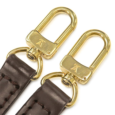 ルイヴィトン LOUIS VUITTON ブラウン レザー ショルダーストラップ ゴールド金具 幅1.2cm ダミエ用 エベヌ