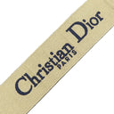 クリスチャン・ディオール Christian Dior ロゴ エンブロイダリー ネイビー×ベージュ キャンバス レザー ショルダーストラップ ヴィンテージ金具 付け替え ストラップ 幅広