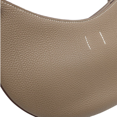エルメス HERMES プティ アルソン エトゥープ トゴ ヴォースイフト ショルダーバッグ シルバー金具 グレージュ ハーフムーン 2024年製