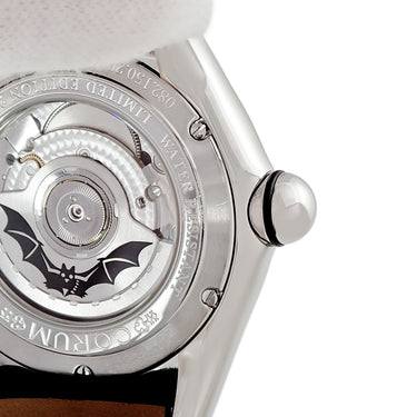 腕時計 コルム CORUM バブル バット 082.150.20 自動巻き メンズ OH済 ドーム型ガラス コウモリ デイト ブルー 青 2005年限定