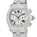 腕時計 カルティエ Cartier ロードスター クロノグラフ W62019X6 自動巻き メンズ シルバー トノウ ローマン デイト スモールセコンド