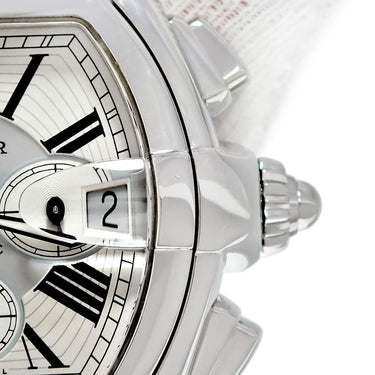 腕時計 カルティエ Cartier ロードスター クロノグラフ W62019X6 自動巻き メンズ シルバー トノウ ローマン デイト スモールセコンド
