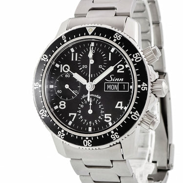 腕時計 ジン SINN 103 クロノグラフ 103.B.SA.AUTO 自動巻き メンズ ブラック アラビア デイデイト 回転ベゼル ドイツ時計