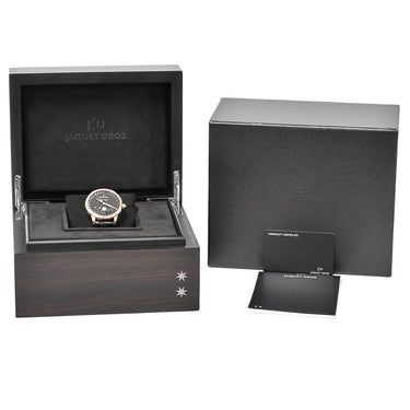 腕時計 ジャケ・ドロー Jaquet Droz エクリプス ブラックエナメル J012633202 自動巻き メンズ OH済 K18RG無垢 トリプルカレンダー