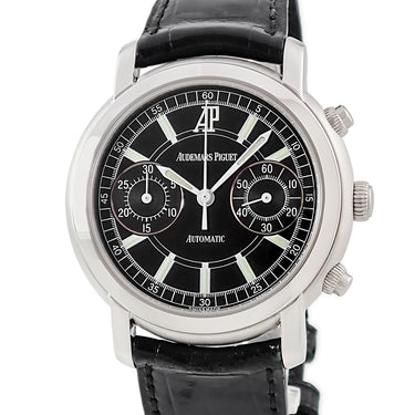 腕時計 オーデマピゲ AUDEMARS PIGUET ジュールオーデマ クロノグラフ 25859ST.O.0001CR 自動巻き メンズ OH済 ブラック スモールセコンド
