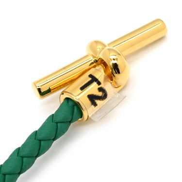 エルメス HERMES グレナン ドゥブルトゥール グリーン×ゴールド ヴォースイフト GP T2 ブレスレット 茶 2連 2重 新品 未使用