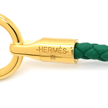 エルメス HERMES グレナン ドゥブルトゥール グリーン×ゴールド ヴォースイフト GP T2 ブレスレット 茶 2連 2重 新品 未使用