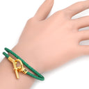 エルメス HERMES グレナン ドゥブルトゥール グリーン×ゴールド ヴォースイフト GP T2 ブレスレット 茶 2連 2重 新品 未使用