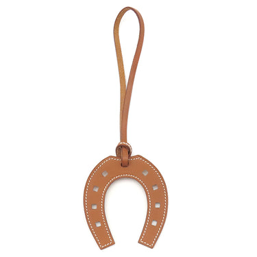 エルメス HERMES パドック シュバル ホースシュー ゴールド ヴォースイフト バッグチャーム 茶 馬蹄