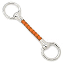 エルメス HERMES ミニ モール トレッセ キュイール ツイリー リング H603373S ゴールド×オレンジ スイフト パラジウムメッキ真鍮 スカーフリング シルバー金具 パラディエ