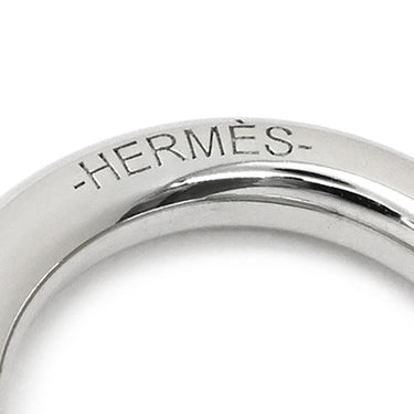 エルメス HERMES ミニ モール トレッセ キュイール ツイリー リング H603373S ゴールド×オレンジ スイフト パラジウムメッキ真鍮 スカーフリング シルバー金具 パラディエ