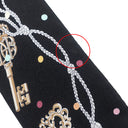エルメス HERMES ツイリー ブラック×ベージュロゼ×マルチカラー シルク スカーフ 【LES CLES A POIS/レ クレア ポア】