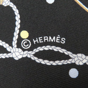 エルメス HERMES ツイリー ブラック×ベージュロゼ×マルチカラー シルク スカーフ 【LES CLES A POIS/レ クレア ポア】