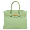 エルメス HERMES バーキン30 ヴェールクリケット ヴォーエプソン ハンドバッグ ゴールド金具 緑