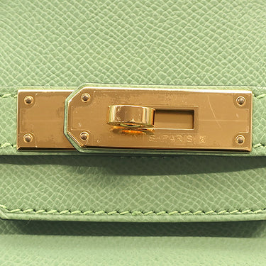 エルメス HERMES バーキン30 ヴェールクリケット ヴォーエプソン ハンドバッグ ゴールド金具 緑