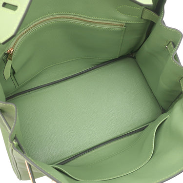 エルメス HERMES バーキン30 ヴェールクリケット ヴォーエプソン ハンドバッグ ゴールド金具 緑