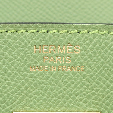 エルメス HERMES バーキン30 ヴェールクリケット ヴォーエプソン ハンドバッグ ゴールド金具 緑