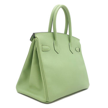 エルメス HERMES バーキン30 ヴェールクリケット ヴォーエプソン ハンドバッグ ゴールド金具 緑