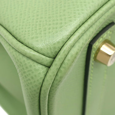 エルメス HERMES バーキン30 ヴェールクリケット ヴォーエプソン ハンドバッグ ゴールド金具 緑