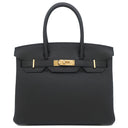 エルメス HERMES バーキン30 ブラック トゴ ハンドバッグ ゴールド金具 黒