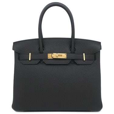 エルメス HERMES バーキン30 ブラック トゴ ハンドバッグ ゴールド金具 黒