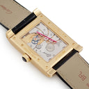 腕時計 カルティエ Cartier タンク アビス 2タイムゾーン LM W1534251 手巻き メンズ メーカーOH済 K18YG無垢 ギョーシェ 青針