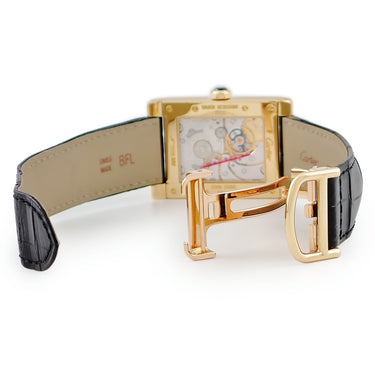 腕時計 カルティエ Cartier タンク アビス 2タイムゾーン LM W1534251 手巻き メンズ メーカーOH済 K18YG無垢 ギョーシェ 青針