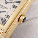 腕時計 カルティエ Cartier タンク アビス 2タイムゾーン LM W1534251 手巻き メンズ メーカーOH済 K18YG無垢 ギョーシェ 青針