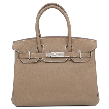 エルメス HERMES バーキン30 エトゥープ トゴ ハンドバッグ シルバー金具 グレージュ