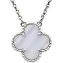 ヴァンクリーフアーペル Van Cleef & Arpels ヴィンテージ アルハンブラ VCARD34900 ブルーグレー×ホワイトゴールド K18WG カルセドニー ネックレス Au750 18K カルセドニー
