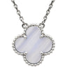 ヴァンクリーフアーペル Van Cleef & Arpels ヴィンテージ アルハンブラ VCARD34900 ブルーグレー×ホワイトゴールド K18WG カルセドニー ネックレス Au750 18K カルセドニー