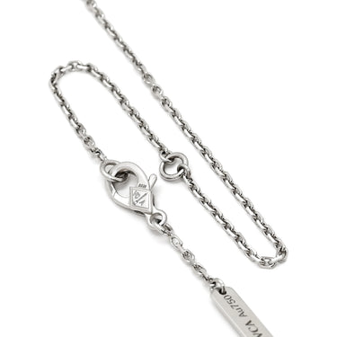 ヴァンクリーフアーペル Van Cleef & Arpels ヴィンテージ アルハンブラ VCARD34900 ブルーグレー×ホワイトゴールド K18WG カルセドニー ネックレス Au750 18K カルセドニー