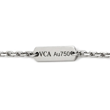 ヴァンクリーフアーペル Van Cleef & Arpels ヴィンテージ アルハンブラ VCARD34900 ブルーグレー×ホワイトゴールド K18WG カルセドニー ネックレス Au750 18K カルセドニー