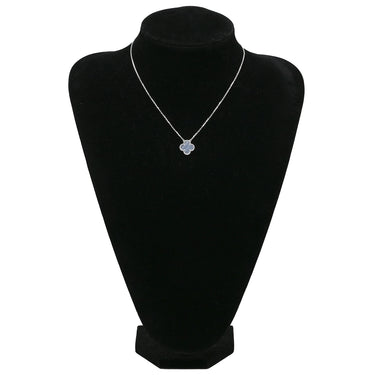 ヴァンクリーフアーペル Van Cleef & Arpels ヴィンテージ アルハンブラ VCARD34900 ブルーグレー×ホワイトゴールド K18WG カルセドニー ネックレス Au750 18K カルセドニー