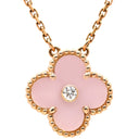 ヴァンクリーフアーペル Van Cleef & Arpels ヴィンテージ アルハンブラ VCAR05SY00 ピンクXローズゴールド K18PG ダイヤモンド セーブル ネックレス 2015年ホリデー セーブル 1Pダイヤ 18K