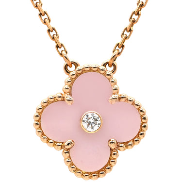 ヴァンクリーフアーペル Van Cleef & Arpels ヴィンテージ アルハンブラ VCAR05SY00 ピンクXローズゴールド K18PG ダイヤモンド セーブル ネックレス 2015年ホリデー セーブル 1Pダイヤ 18K